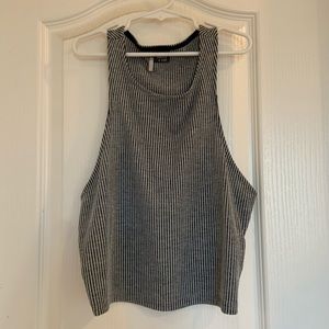Grey striped crop top